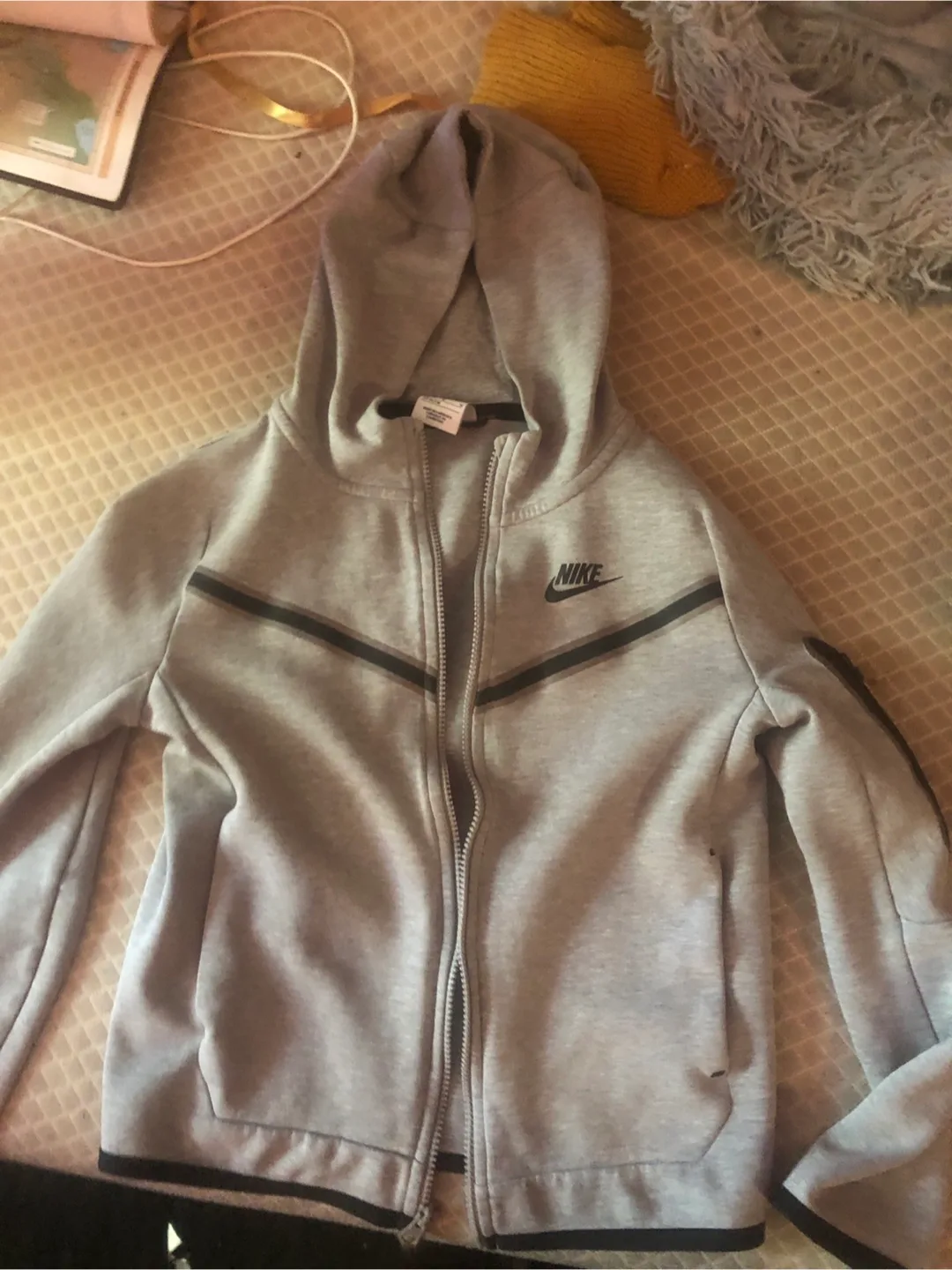 Nike Tech Fleece Full-Zip Hoodie - Grey, Size M kids thumbnail