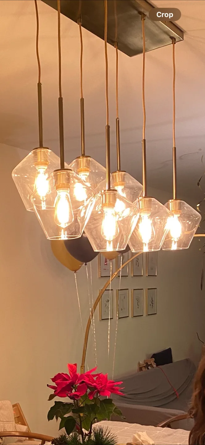 West elm Modern Glass & Brass Pendant Light Fixture thumbnail