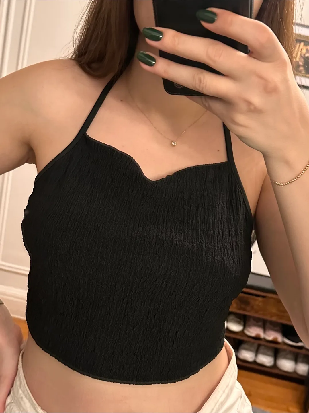 Black Halter Tie Crop Top image indicator(3)
