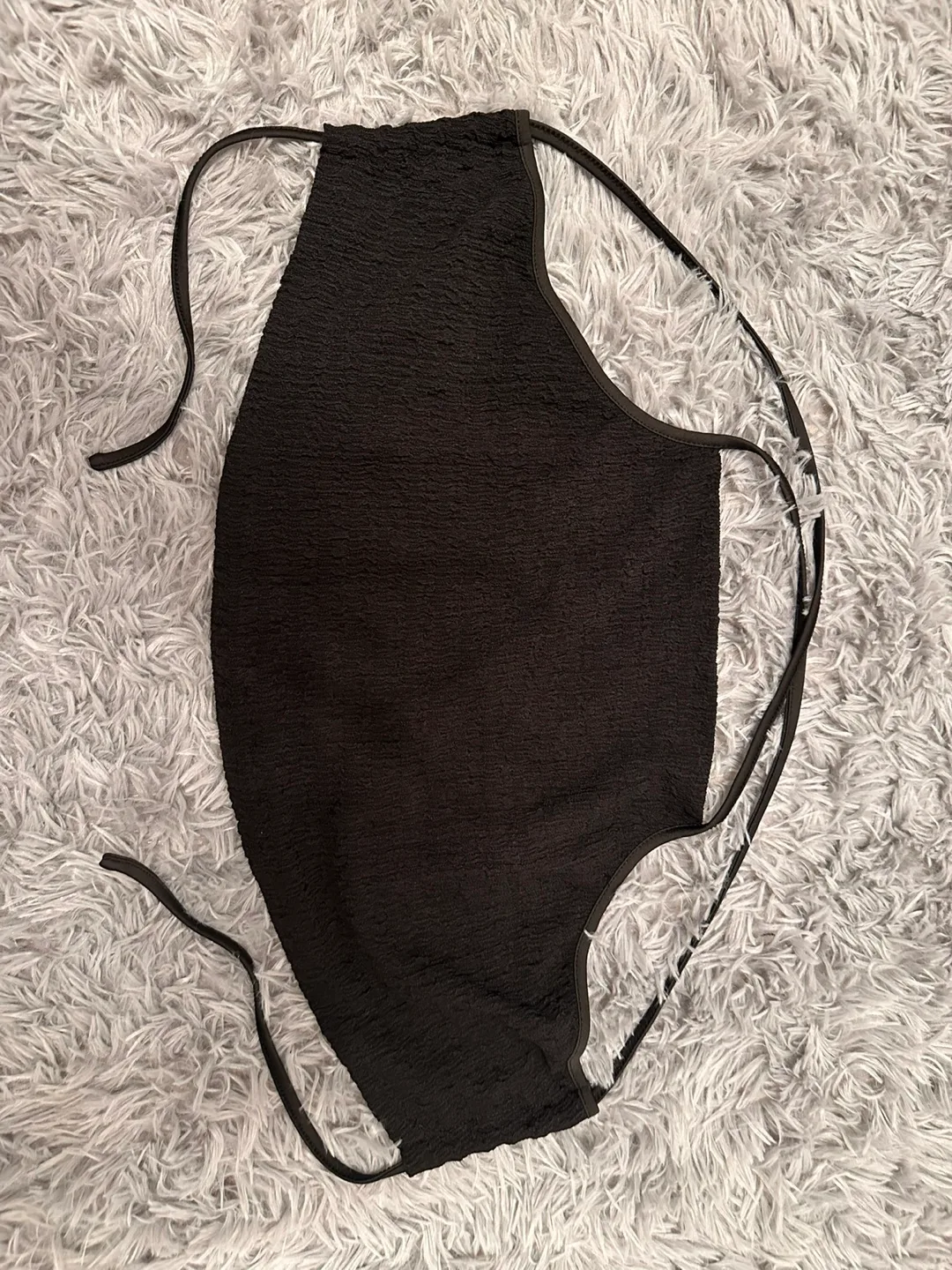 Black Halter Tie Crop Top thumbnail