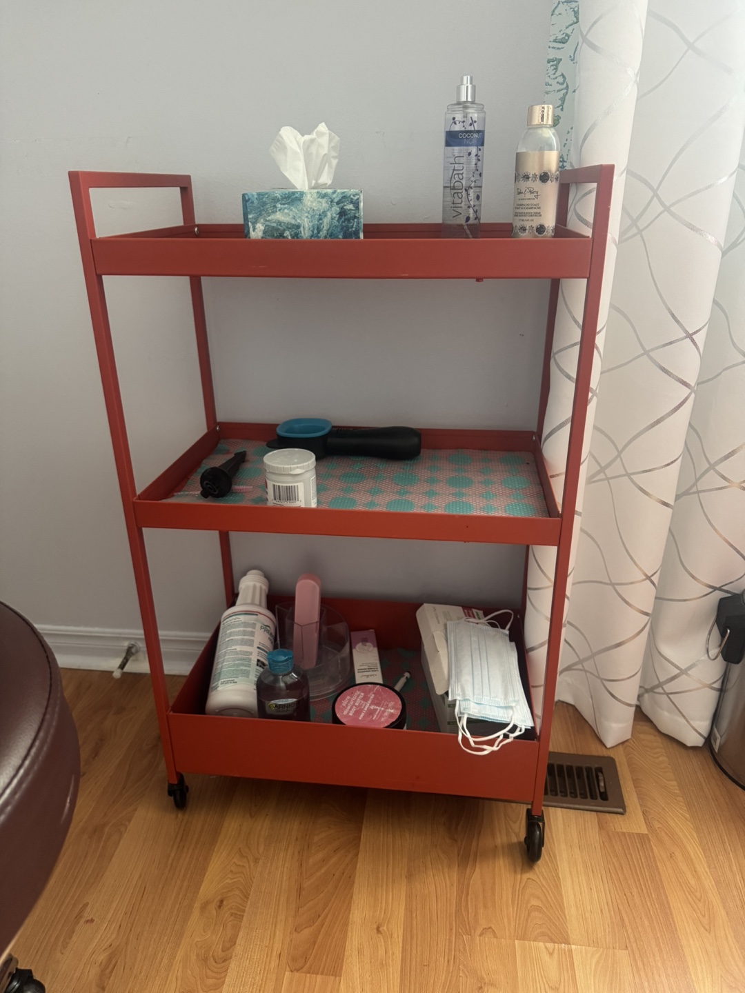 Red Rolling Cart