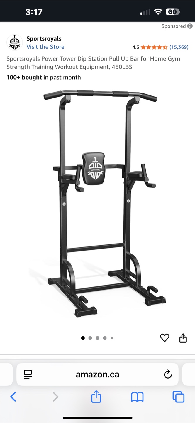 Sportsroyals Power Tower Dip Station Pull Up Bar
