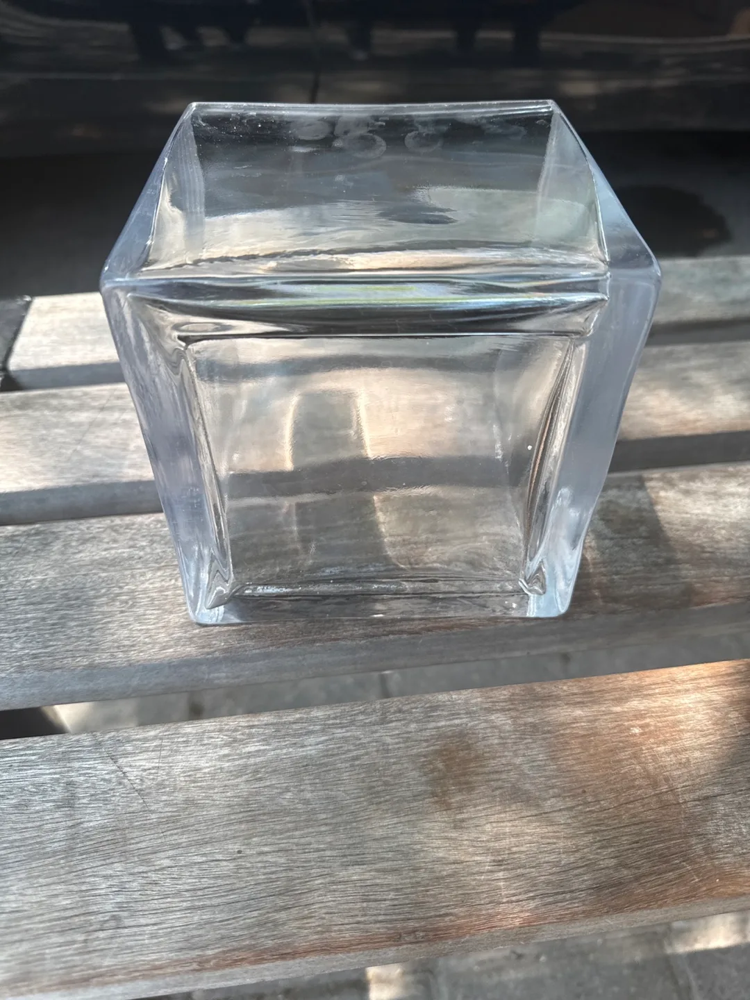 Clear Glass Cube Vase thumbnail