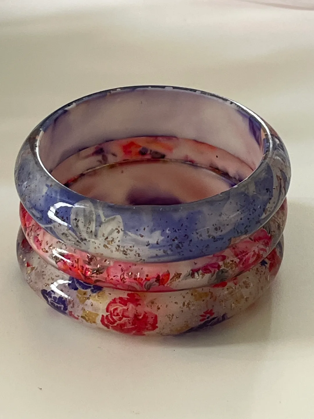 Beautiful Rare Vintage Resin Pressed Bangles thumbnail