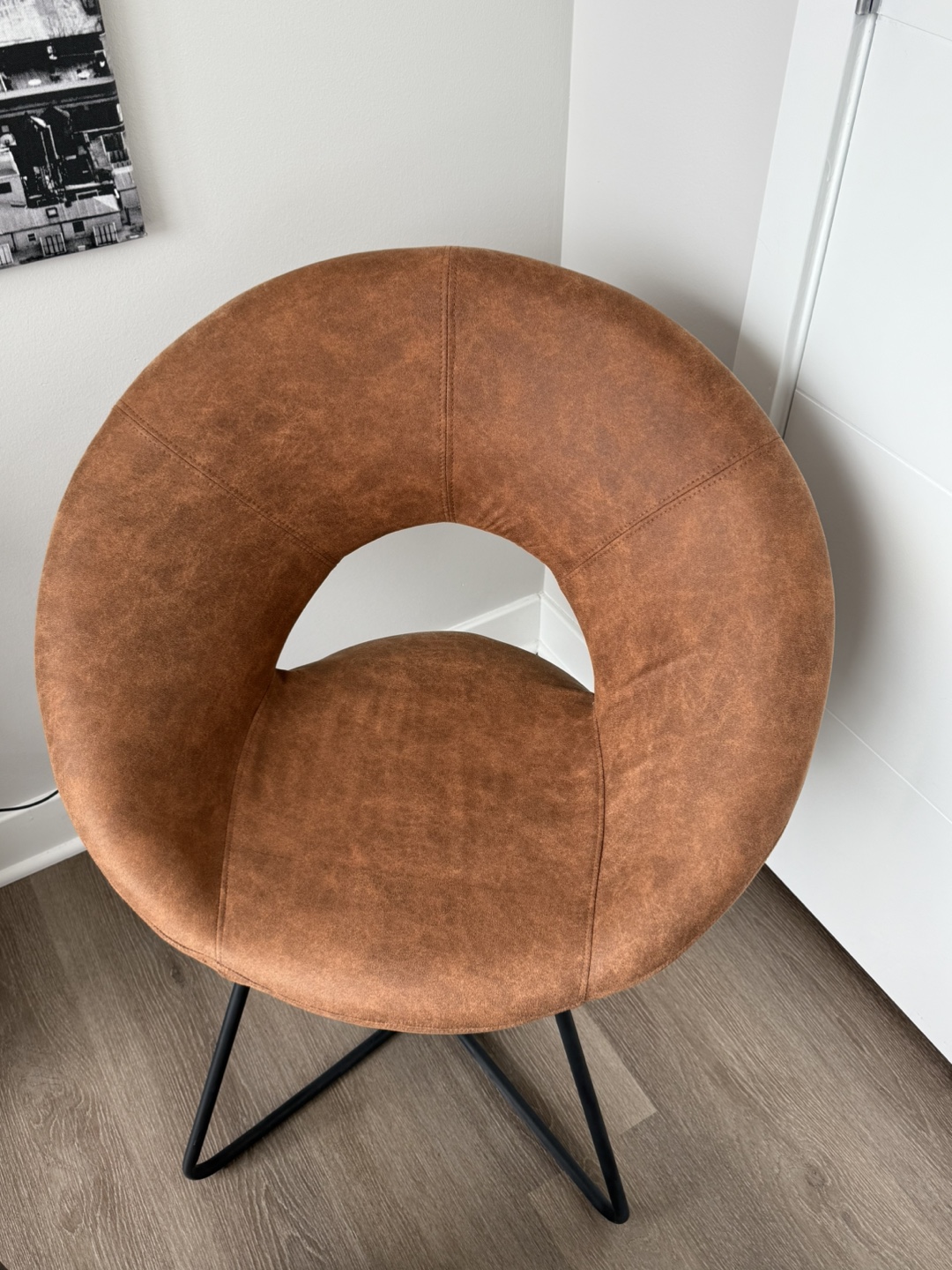 Brown Round Accent Chair