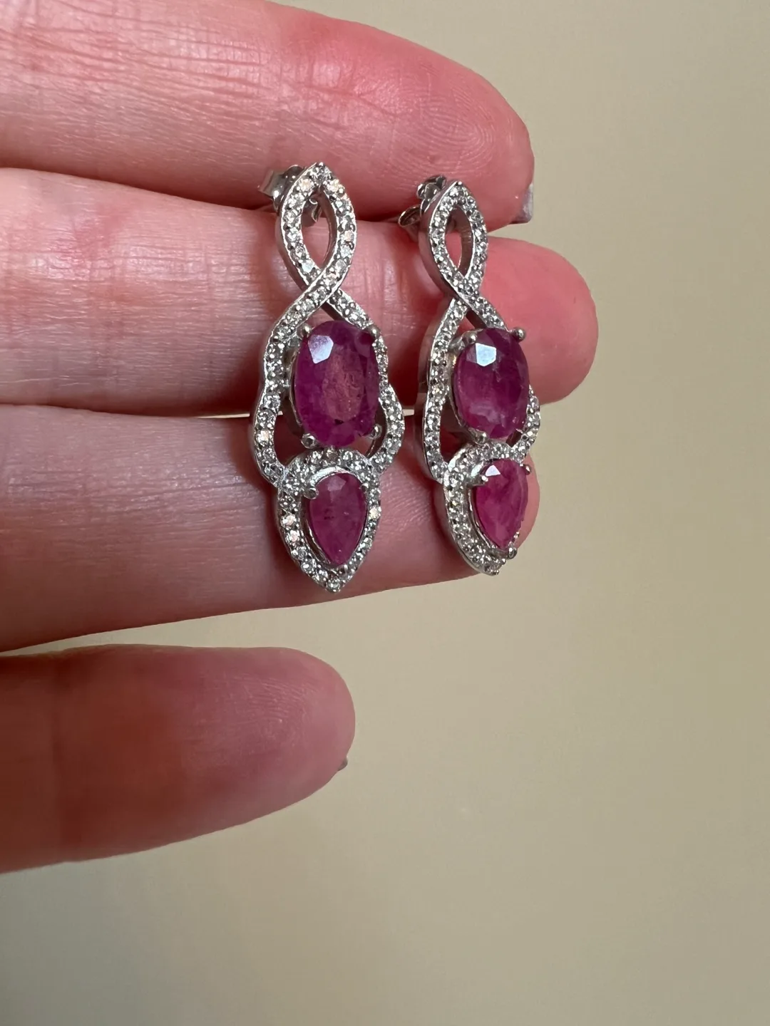 Ruby Sterling Silver Earrings thumbnail