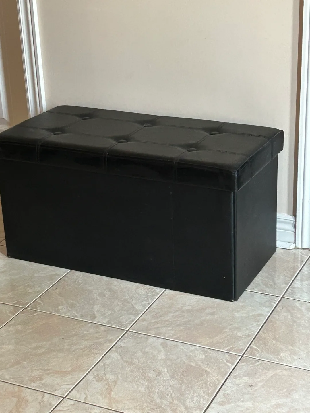 Black Storage Ottoman Bench thumbnail
