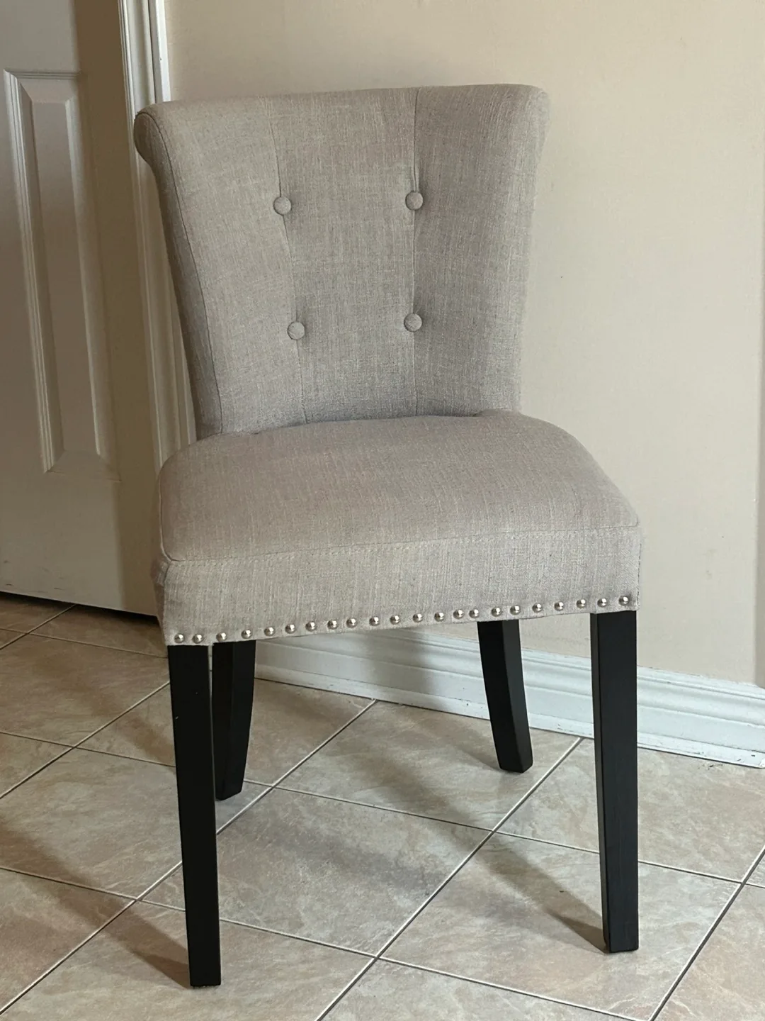 Upholstered Dining Chair with Ring Detail thumbnail