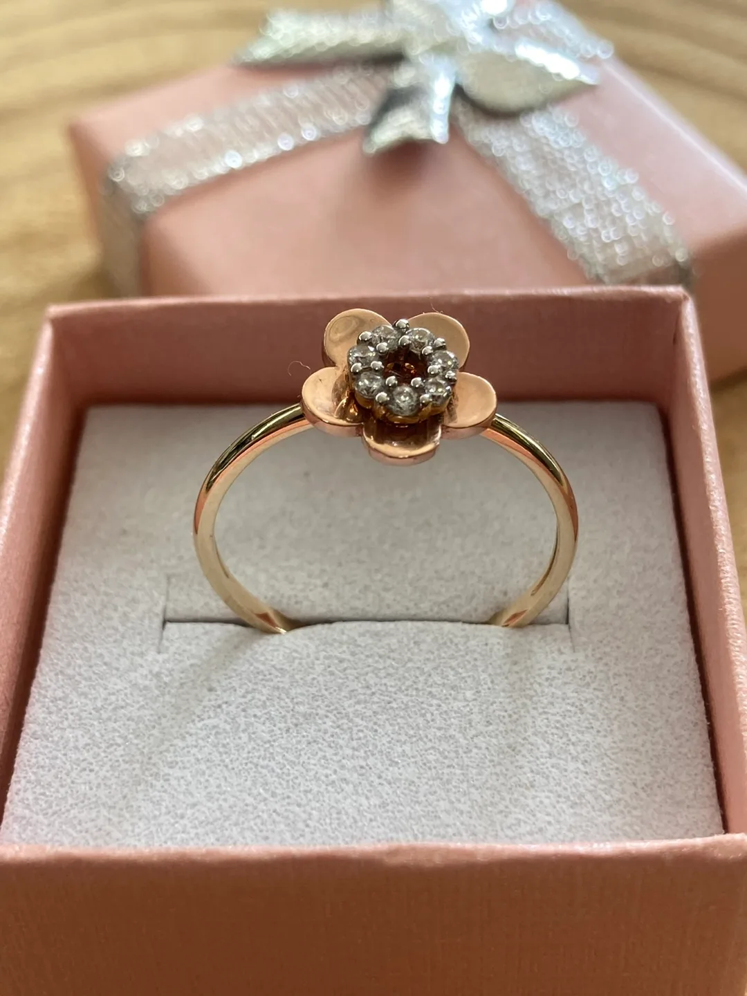 Flower Design real Gold 14k  Ring thumbnail