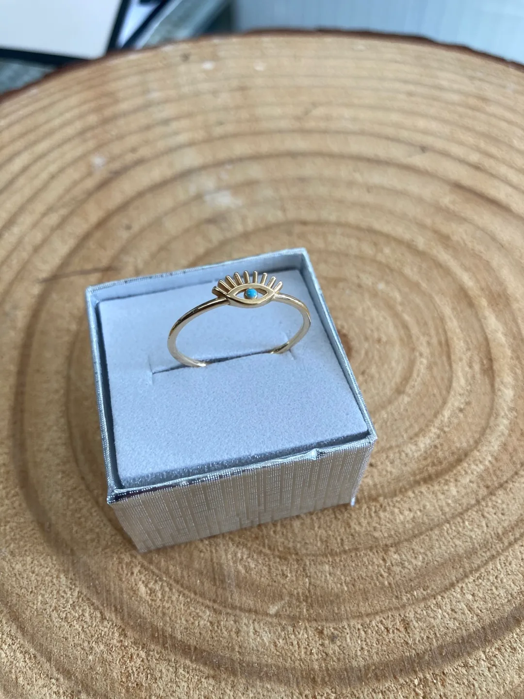 Real Gold 14k Evil Eye Ring - Joyeria La Guerrerense image indicator(5)