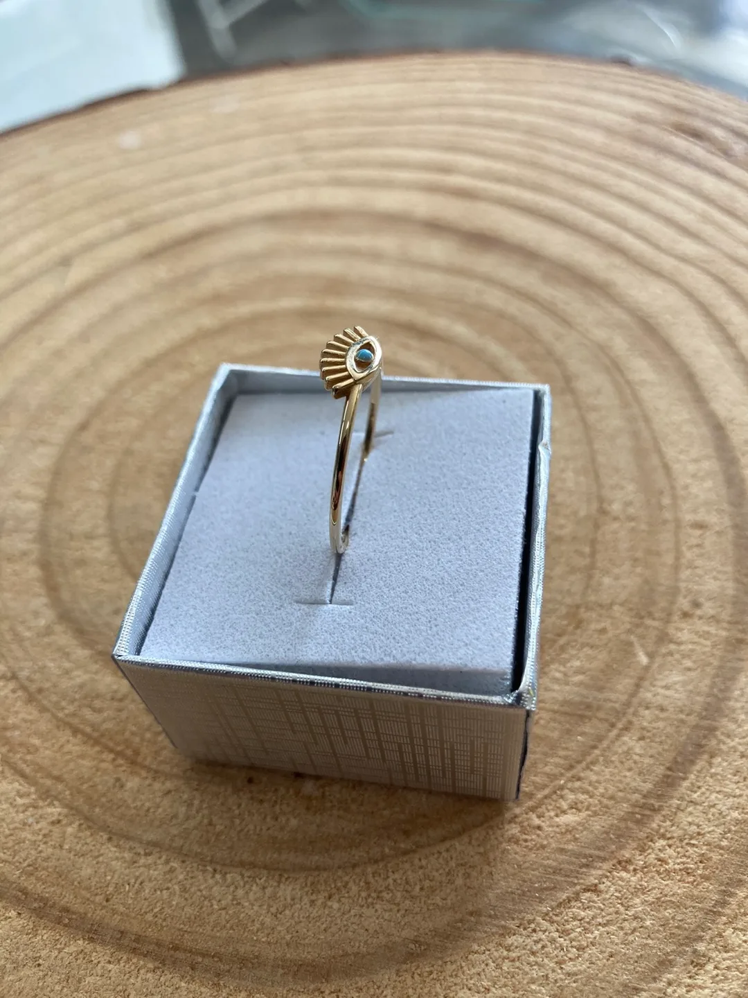 Real Gold 14k Evil Eye Ring - Joyeria La Guerrerense thumbnail