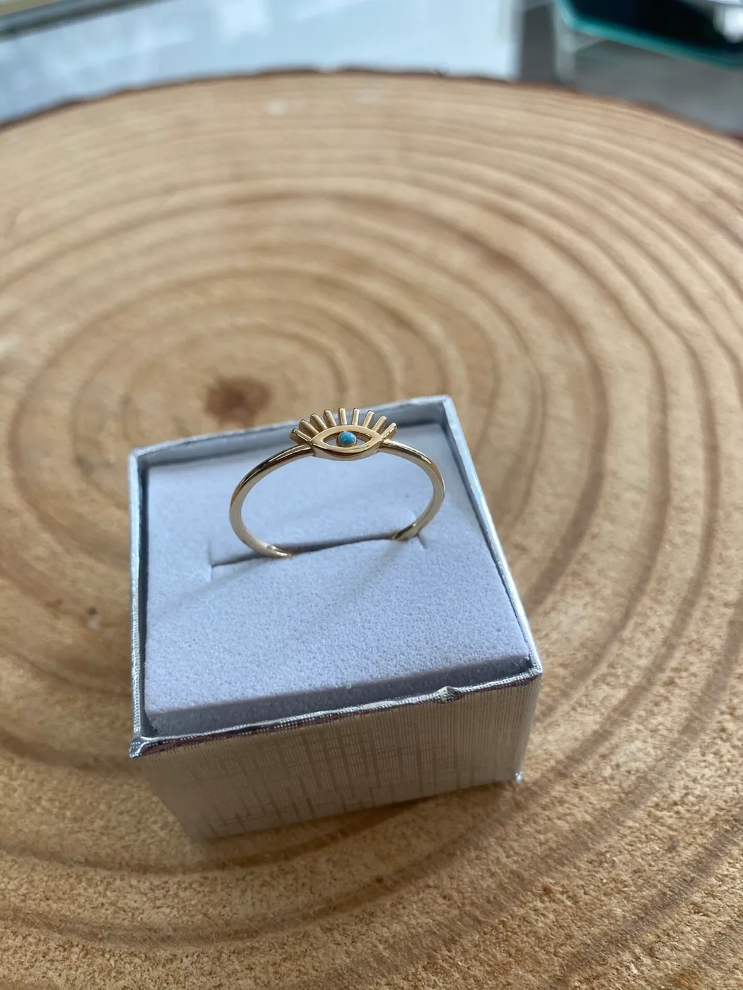 Real Gold 14k Evil Eye Ring - Joyeria La Guerrerense image indicator(2)