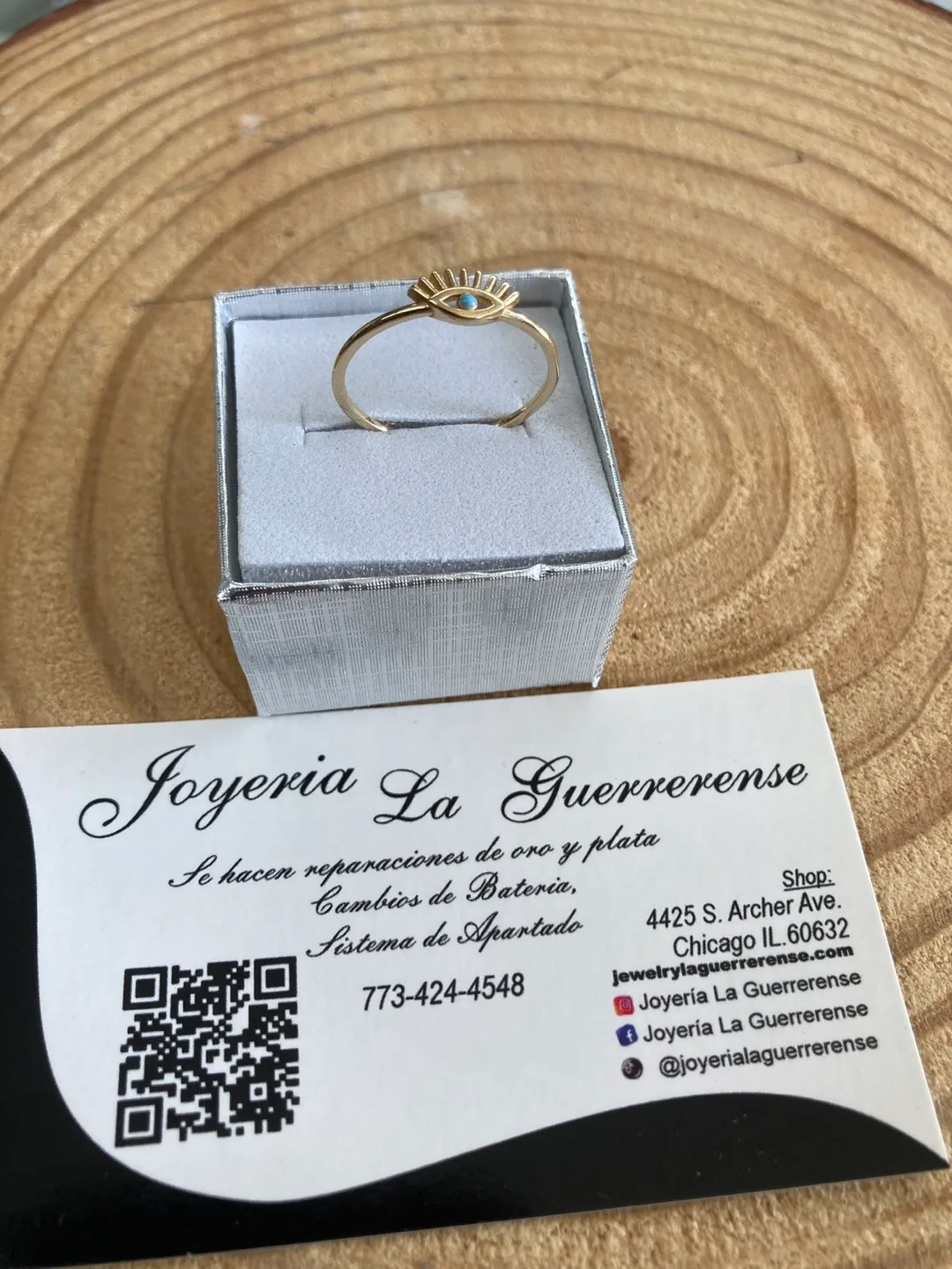 Real Gold 14k Evil Eye Ring - Joyeria La Guerrerense image indicator(4)