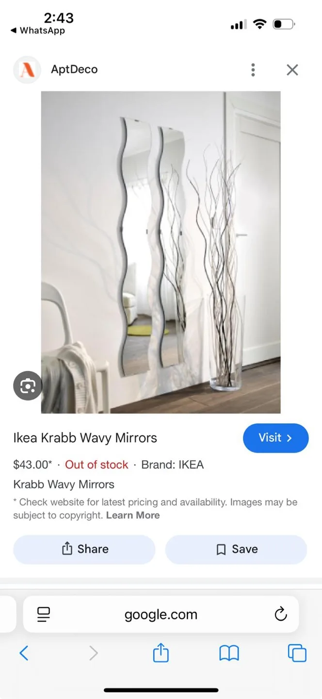 IKEA Krabb Wavy Mirror thumbnail