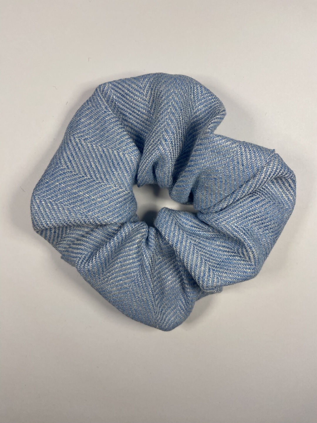Blue Herringbone Scrunchie - Hair Accessory - photo 2