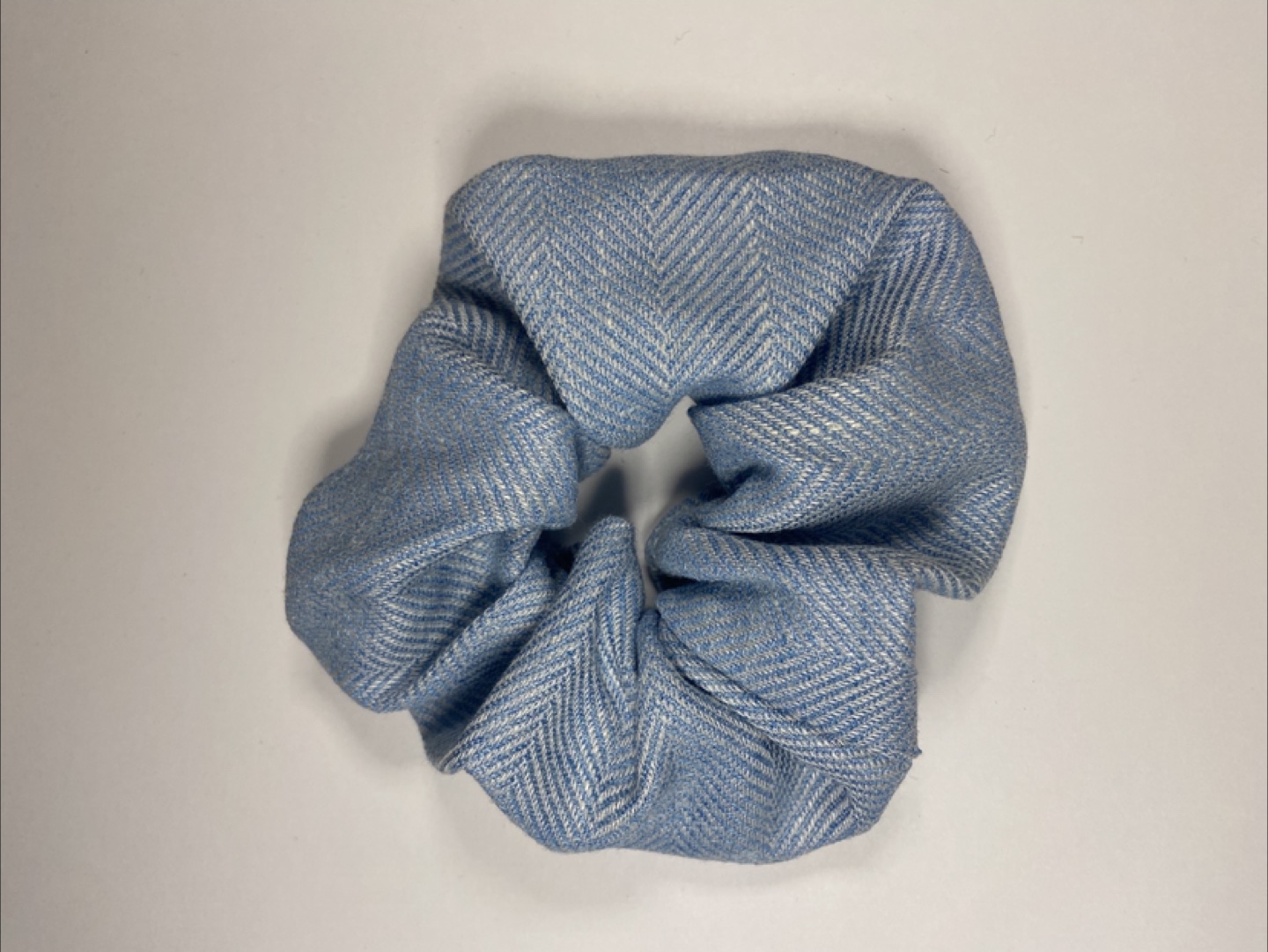 Blue Herringbone Scrunchie - Hair Accessory - photo 3