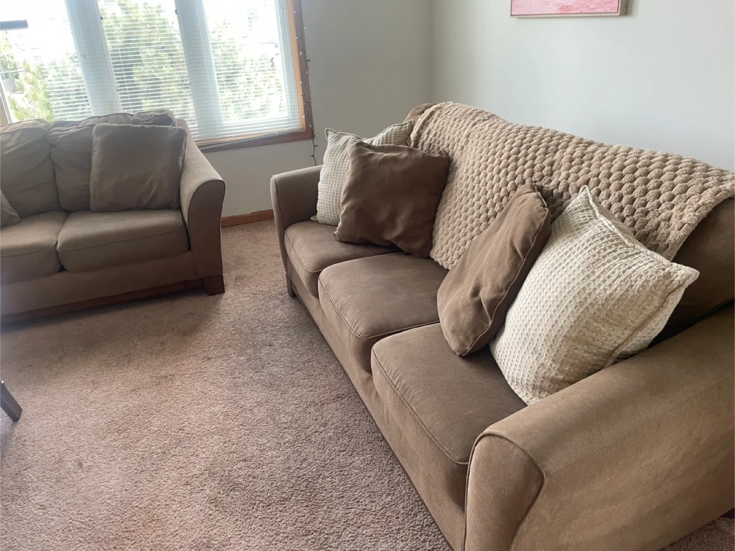 Sofa and Loveseat Set - Brown thumbnail