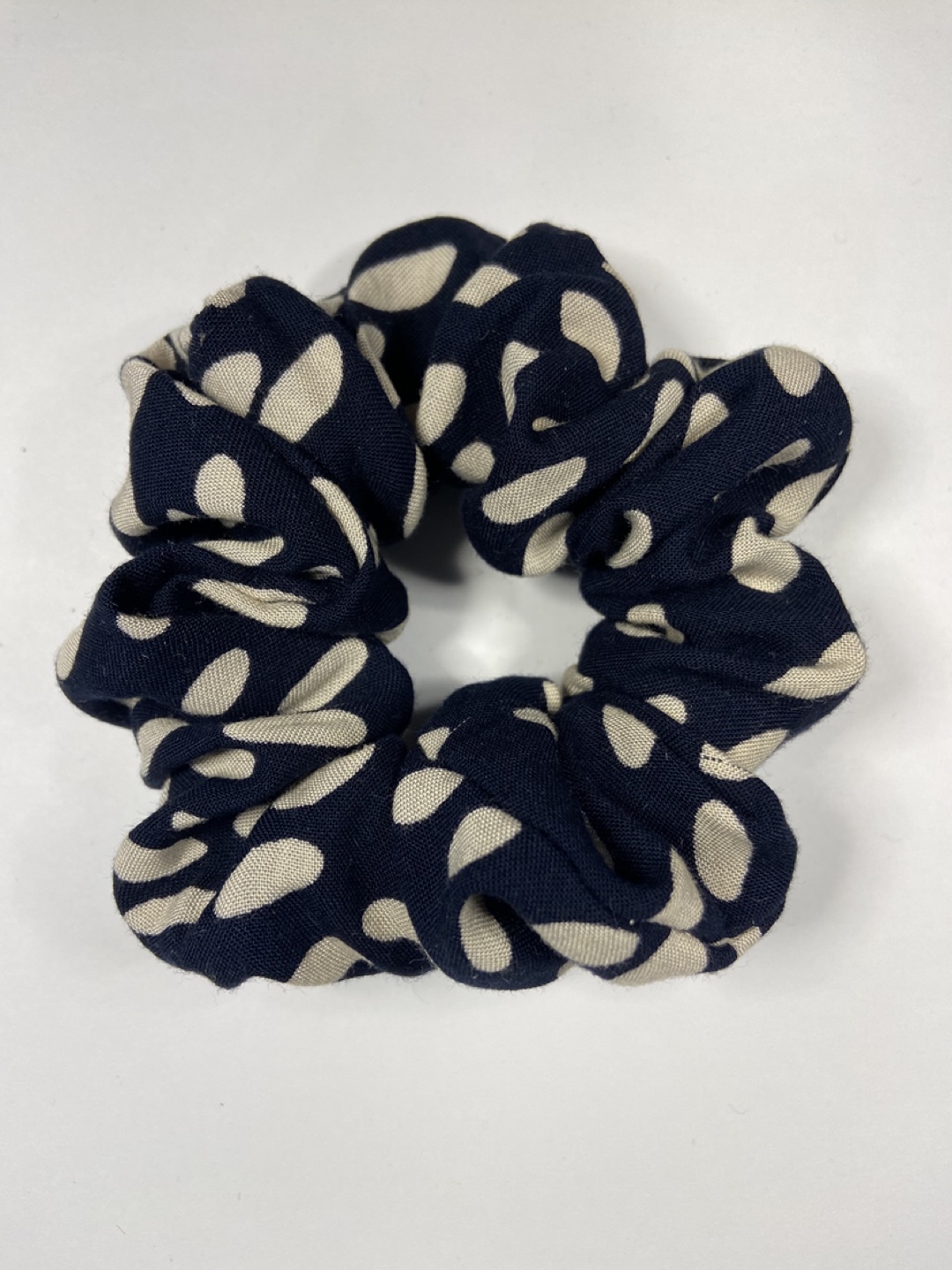 Navy & Cream Polka Dot Scrunchie - photo 2