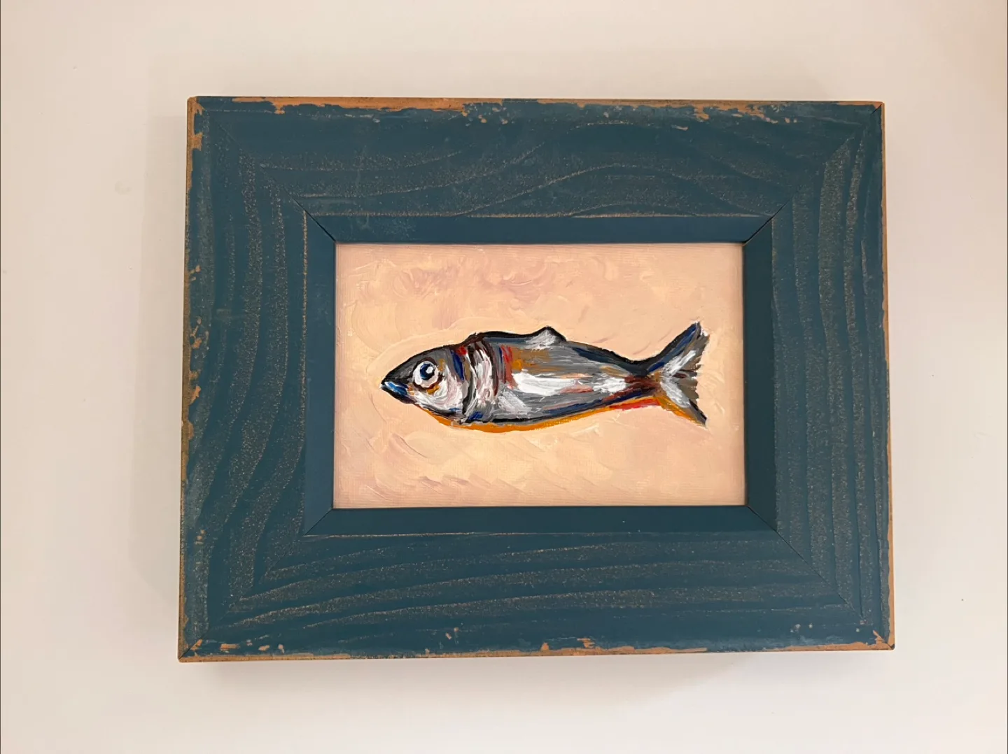 Original Fish Painting in Wood Frame thumbnail