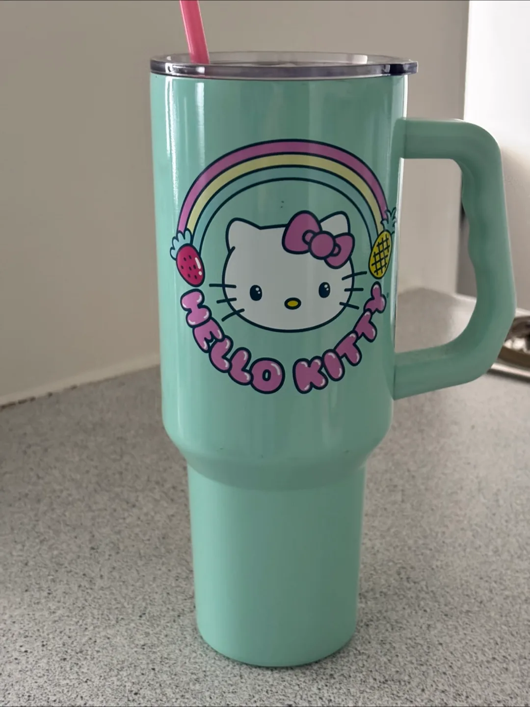 Hello Kitty 40oz Green Tumbler with Handle thumbnail