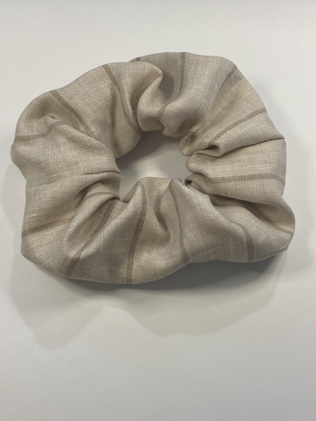 Beige Striped Scrunchie - Hair Accessory - photo 2