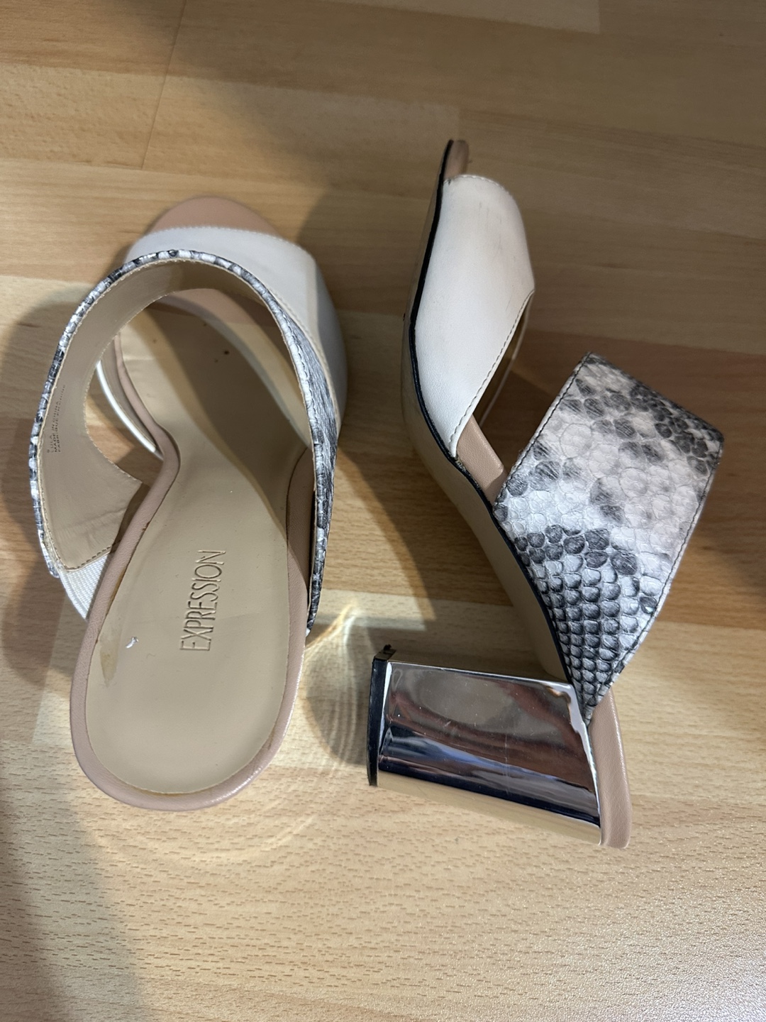 Expression Snakeskin Heeled Sandals - Size 8 - photo 2