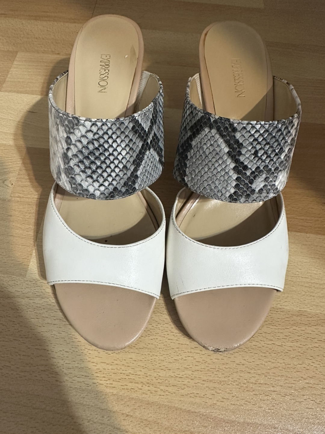 Expression Snakeskin Heeled Sandals - Size 8