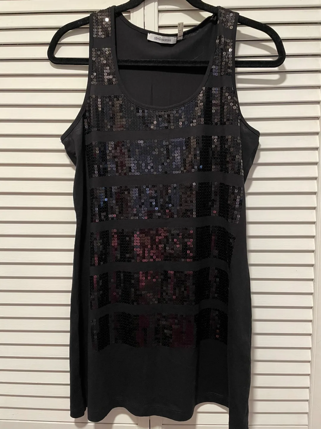 Steilmann Sequin Tank Top - Black M thumbnail