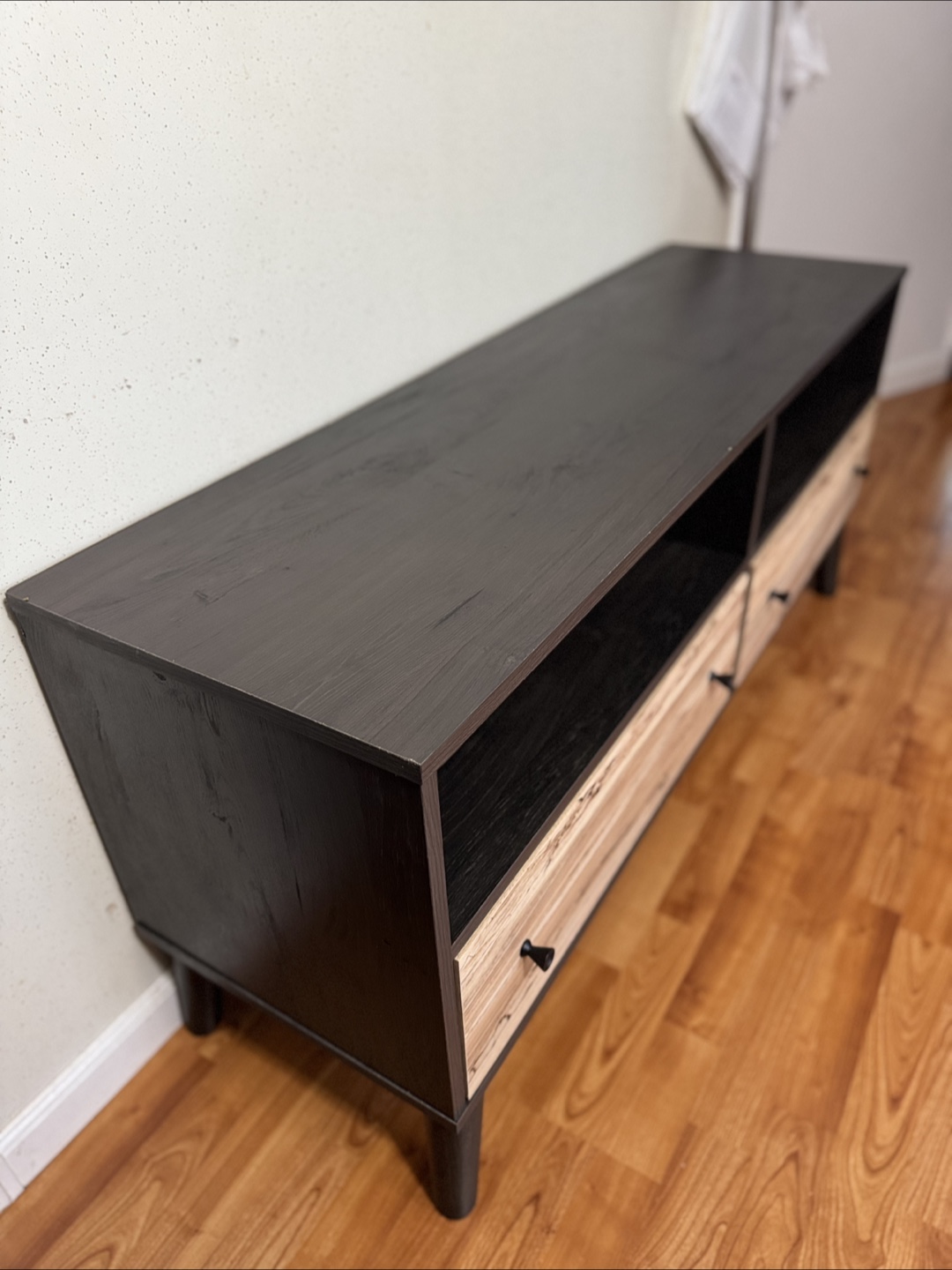Dark Brown & Light Wood TV Stand - photo 2