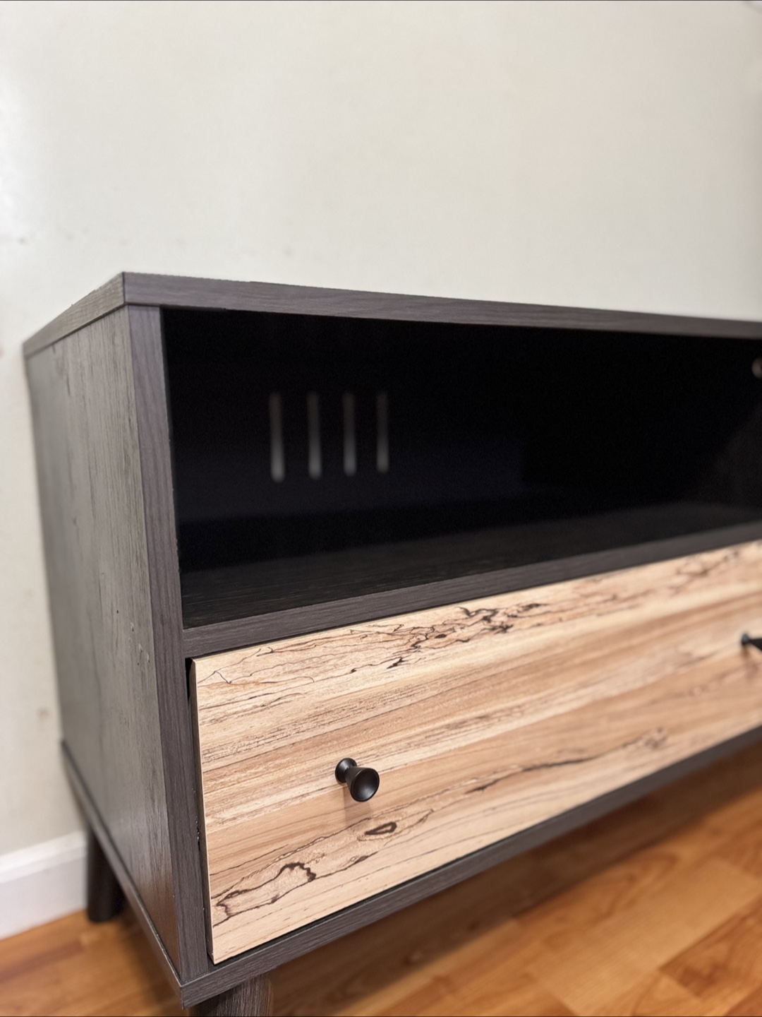 Dark Brown & Light Wood TV Stand - photo 4