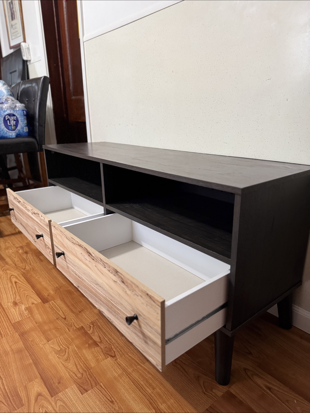 Dark Brown & Light Wood TV Stand - photo 5