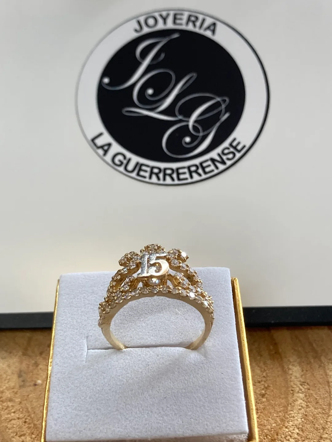 Joyería La Guerrerense Real gold 14k Ring with Number 15 image indicator(2)