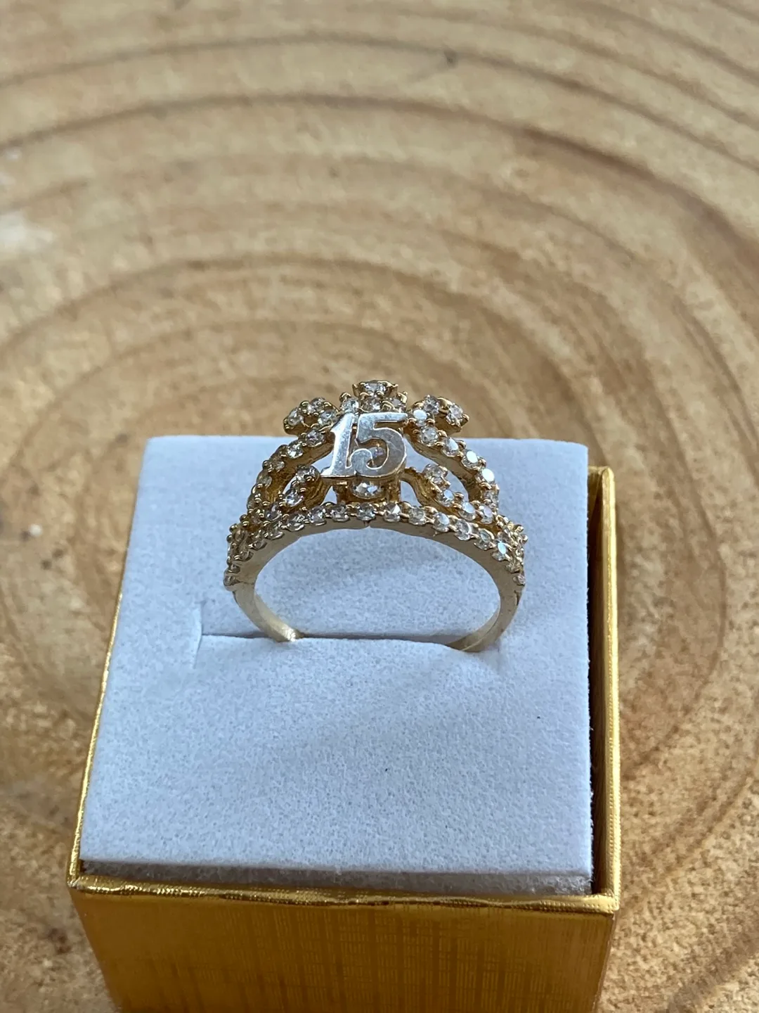 Joyería La Guerrerense Real gold 14k Ring with Number 15 image indicator(5)