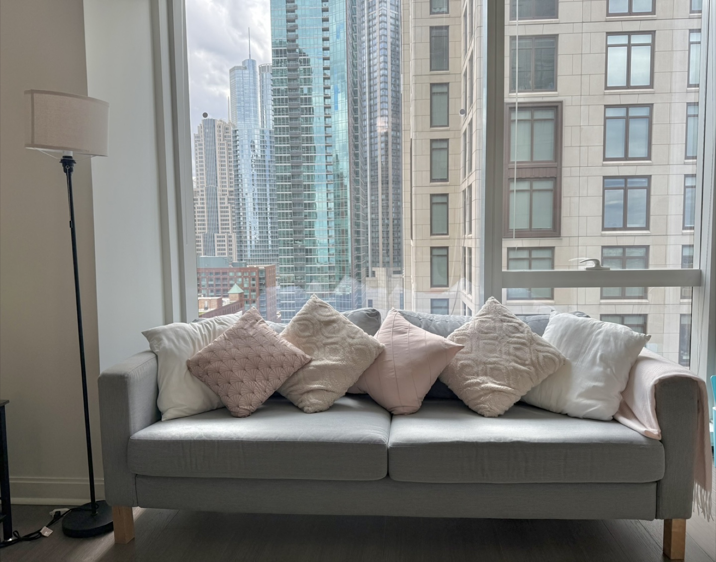 Couch with pillows