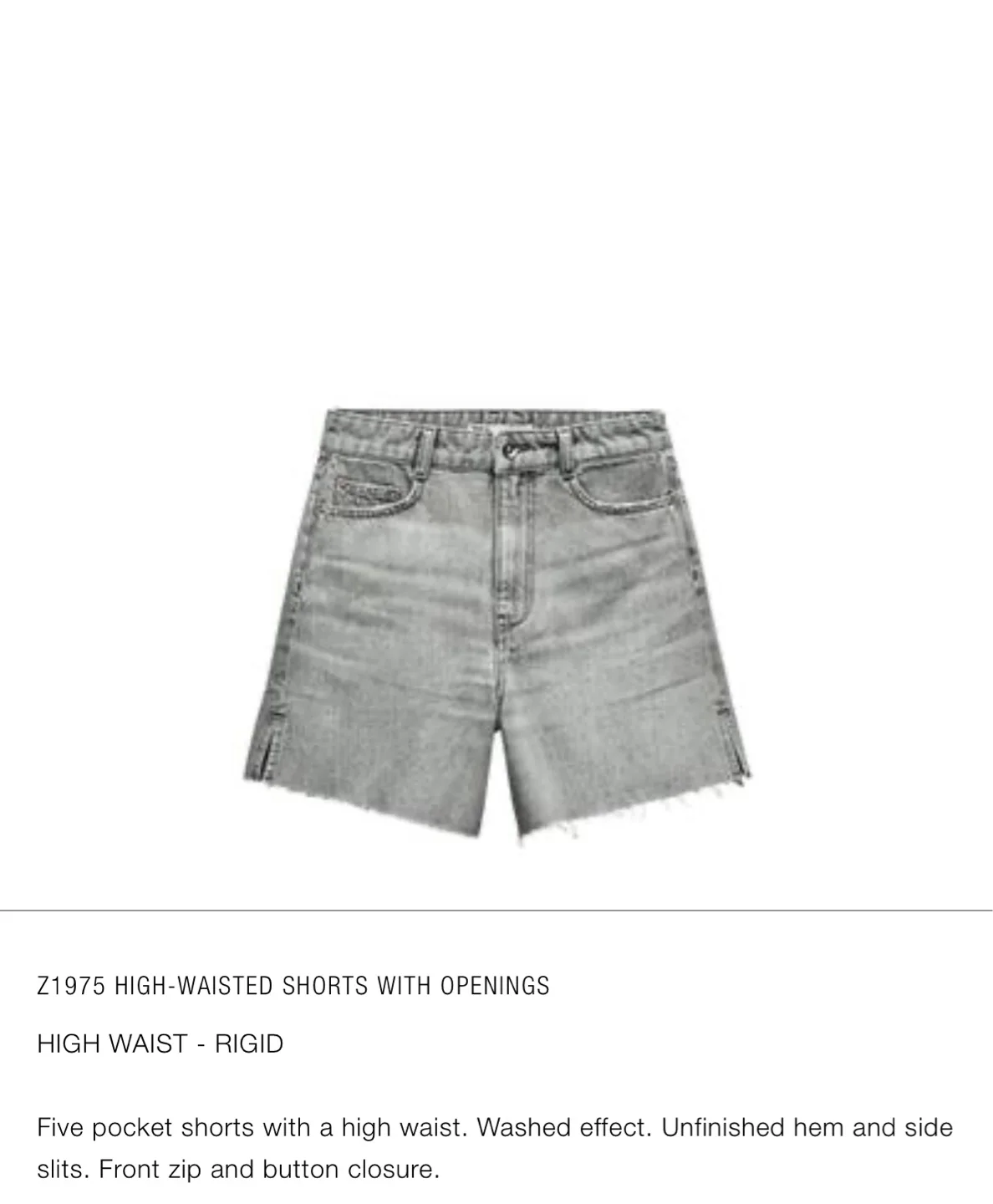 Zara High Rise Denim Shorts - Size 2 thumbnail