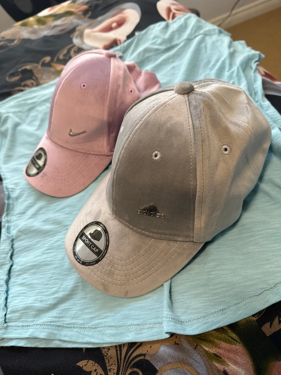 Nike & Adidas Sport Caps - Pink & Grey thumbnail