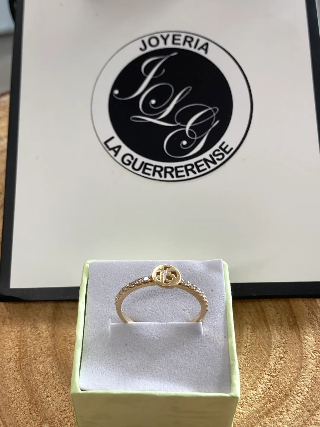 Real Gold 14k Ring with Number 15 Design image indicator(6)