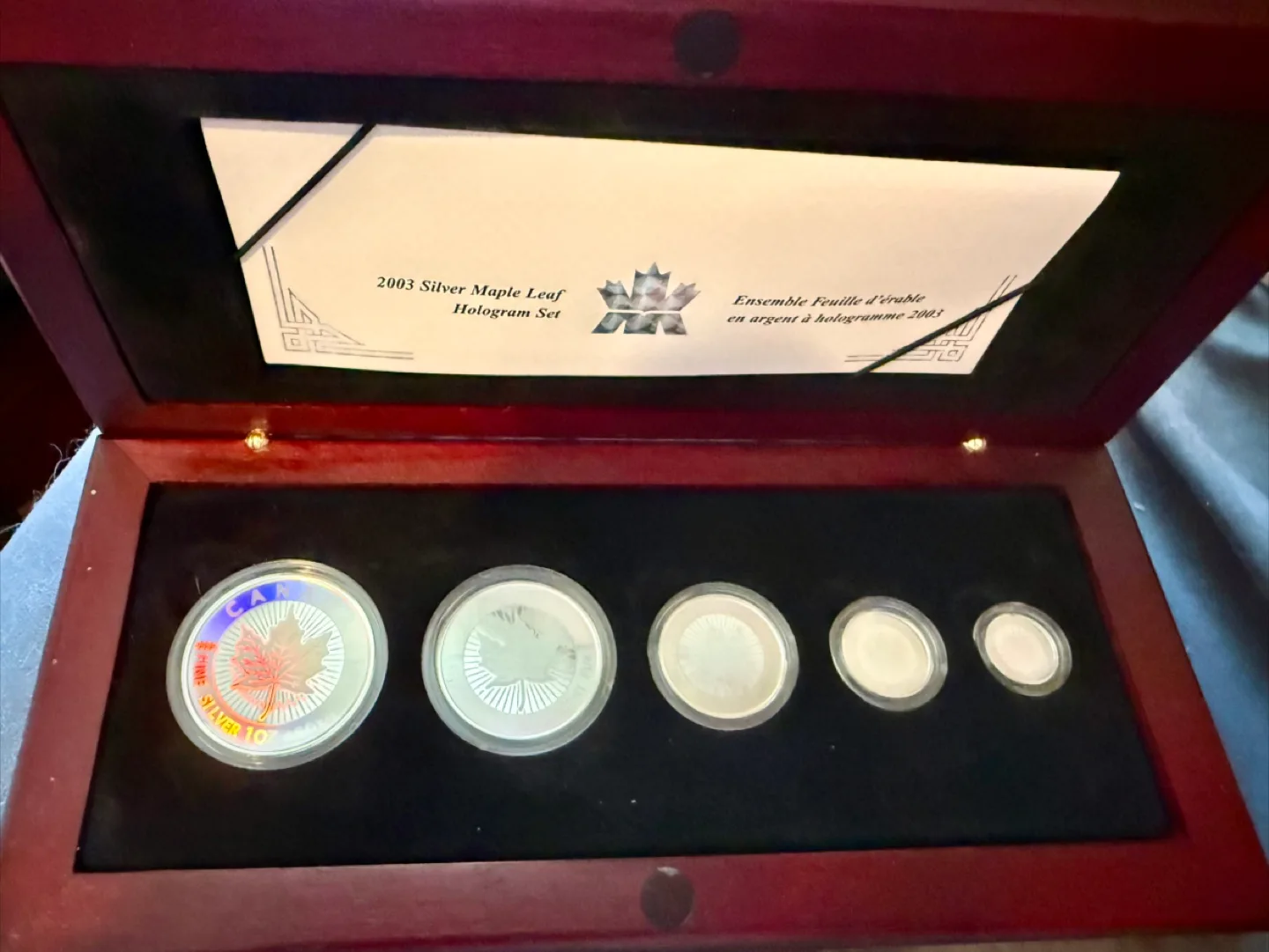 2003 Silver Maple Leaf Hologram Set  with original box thumbnail