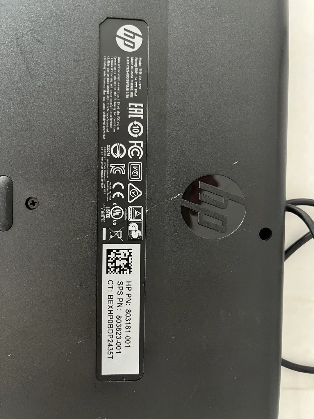 HP USB Keyboard - Black image indicator(3)