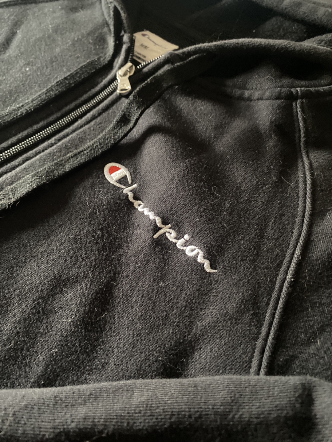 Champion Black Full Zip Hoodie - Size M - photo 2