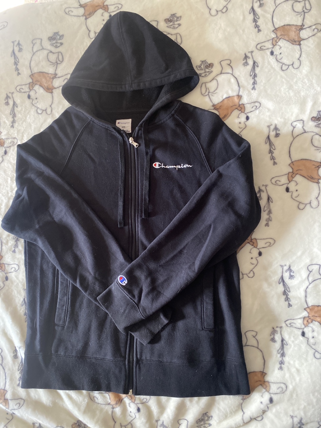 Champion Black Full Zip Hoodie - Size M