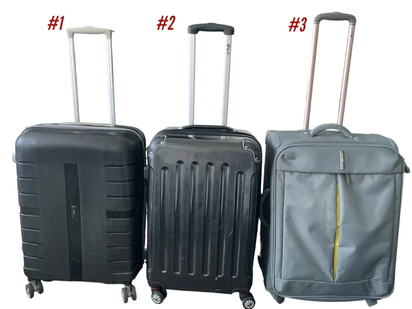3 suitcases (from $39): 2 hardshells + 1 regular thumbnail