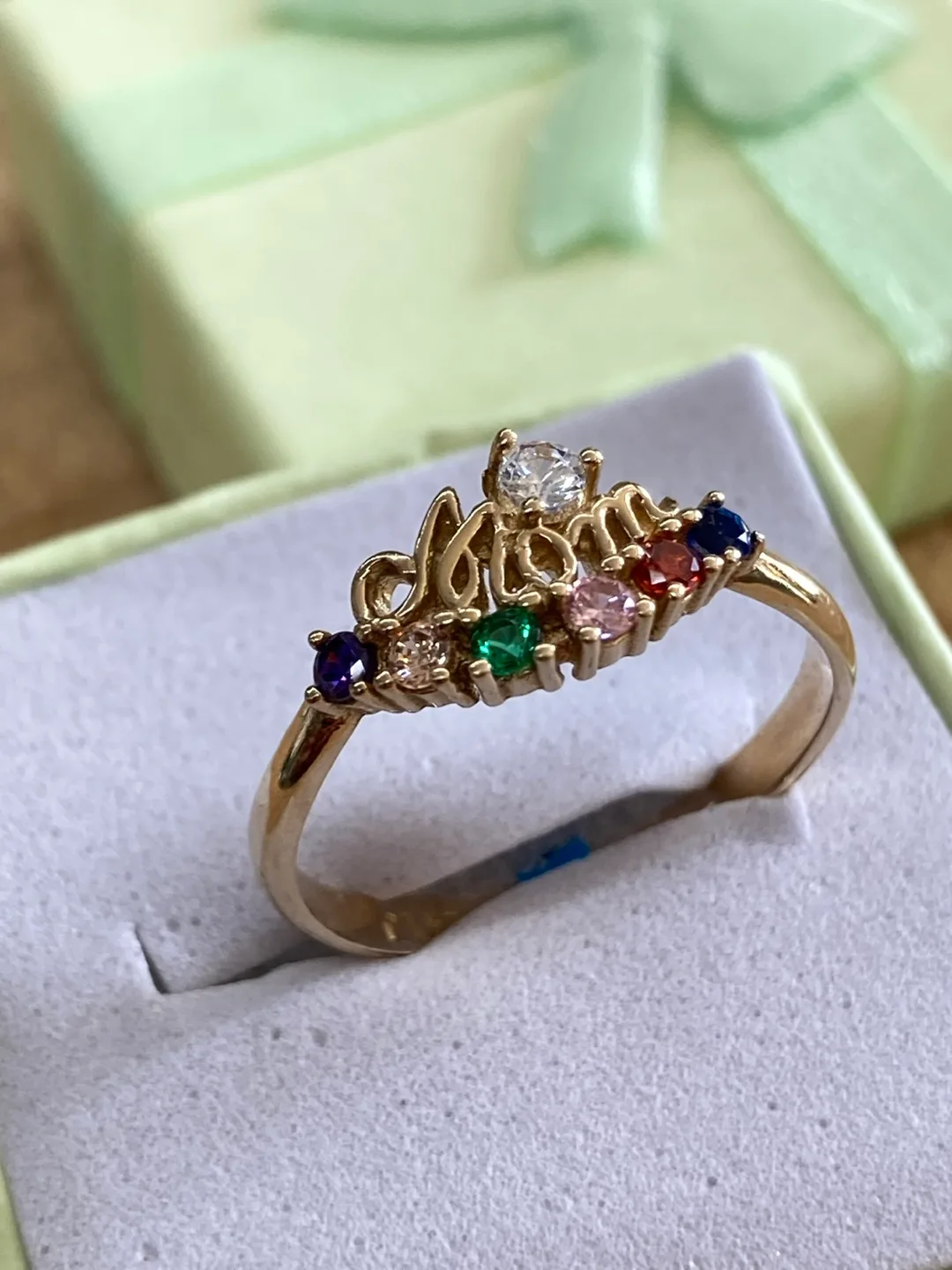 Real Gold 14k Ring with Colorful Stones thumbnail