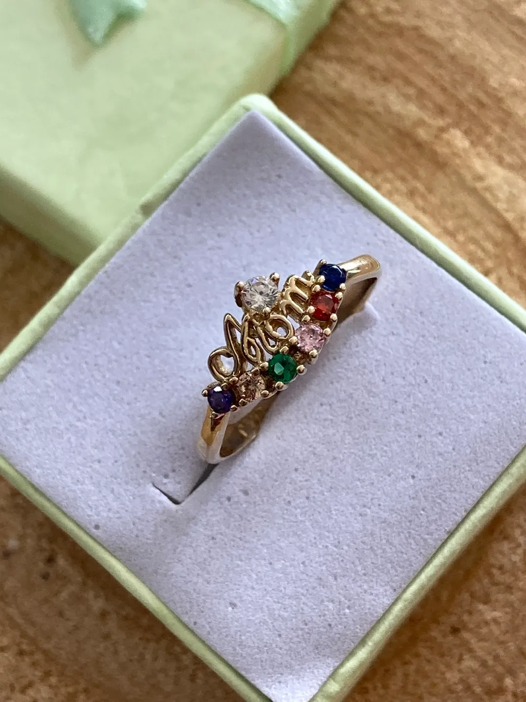 Real Gold 14k Ring with Colorful Stones image indicator(3)