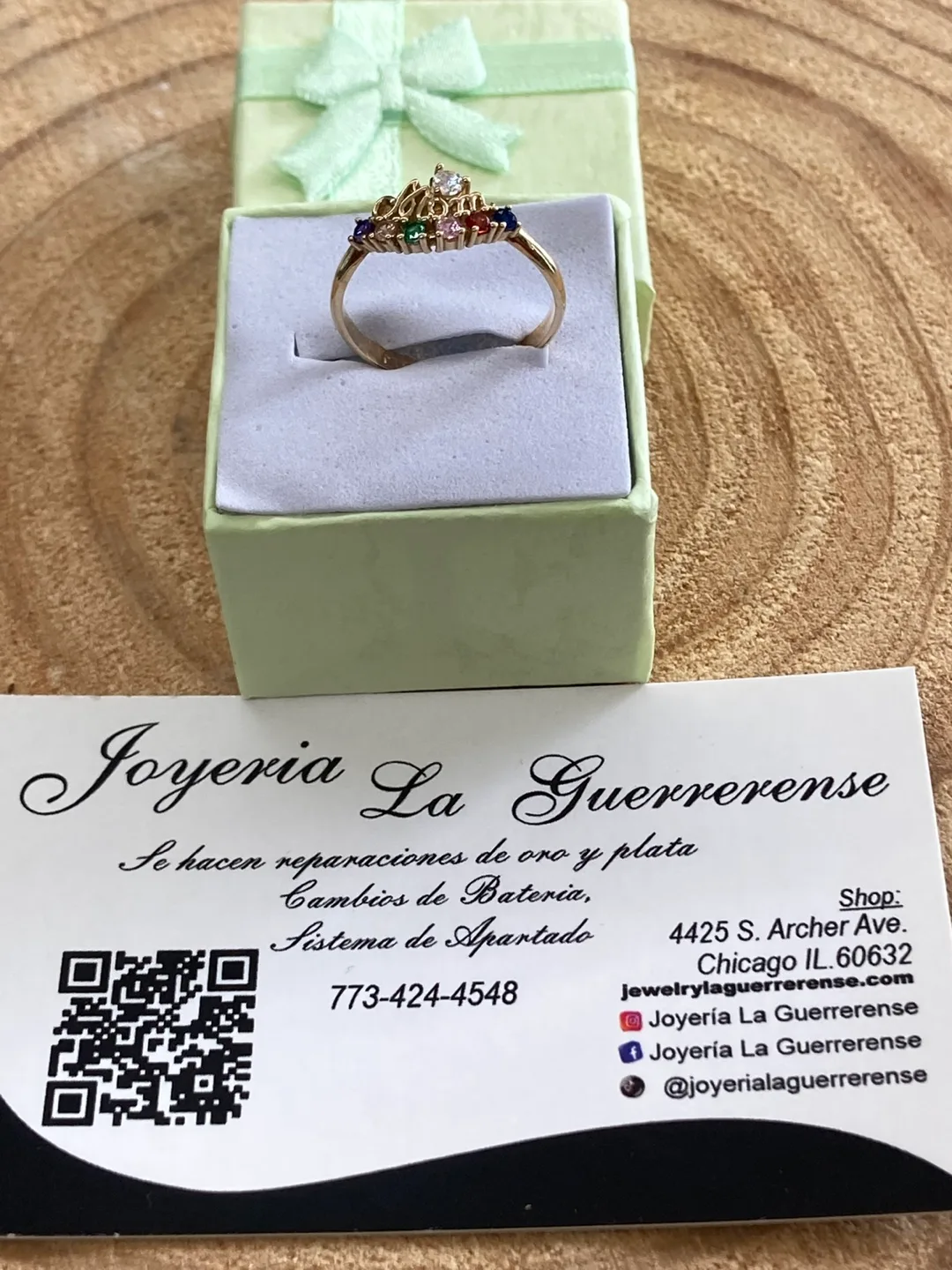 Real Gold 14k Ring with Colorful Stones image indicator(4)