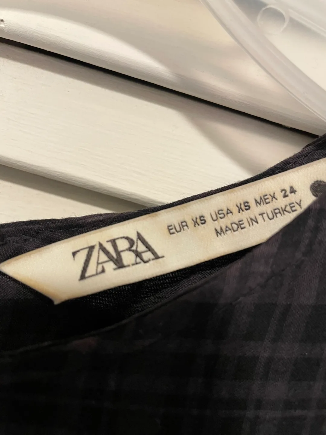 Zara XS Black Plaid Tiered Dress image indicator(2)