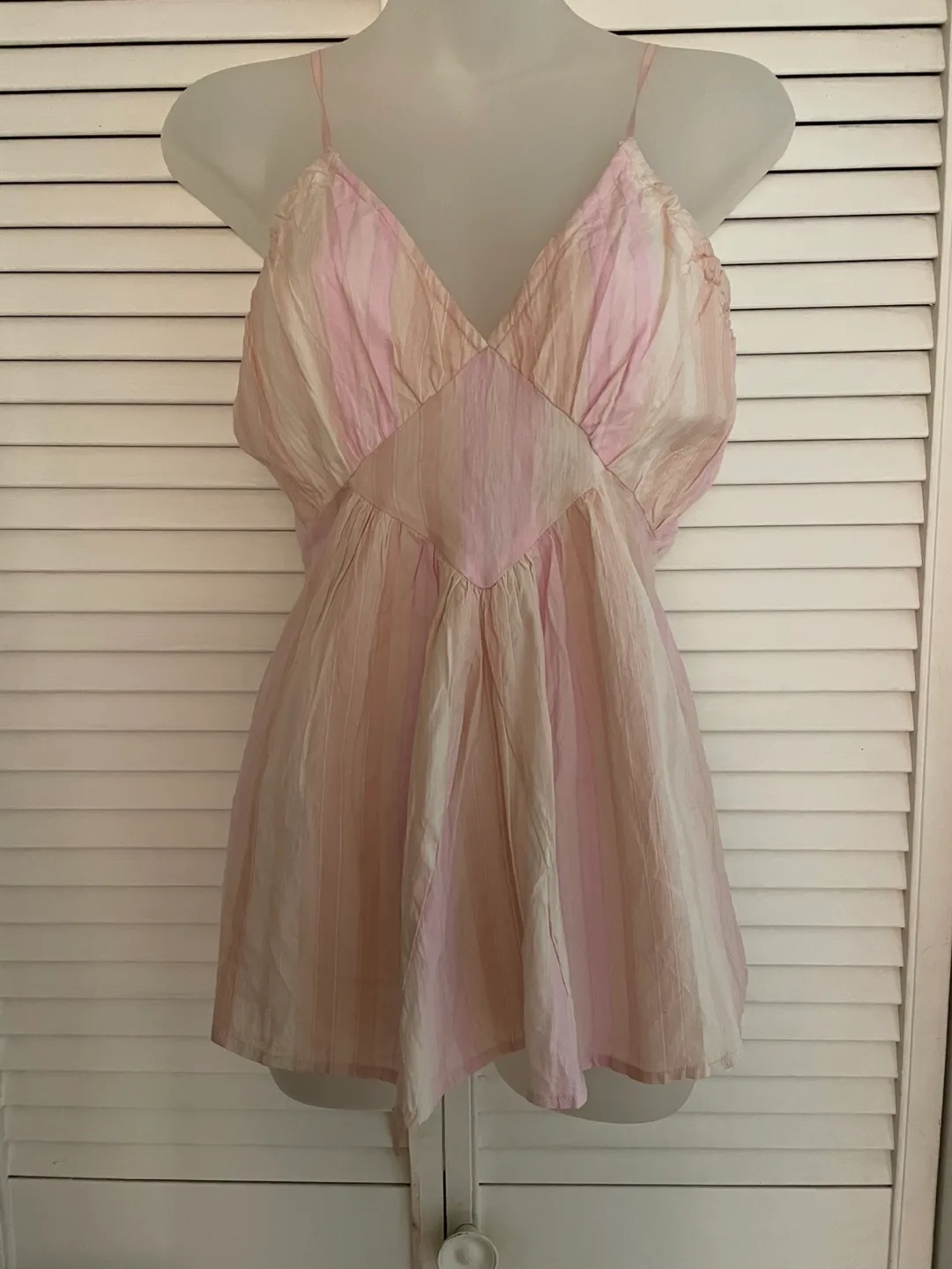 Pastel Pink Striped Summer Top Cotton thumbnail