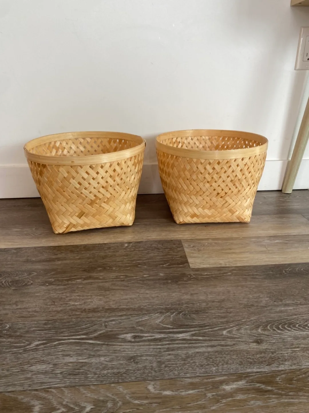 Set of 2 Woven Bamboo Baskets thumbnail