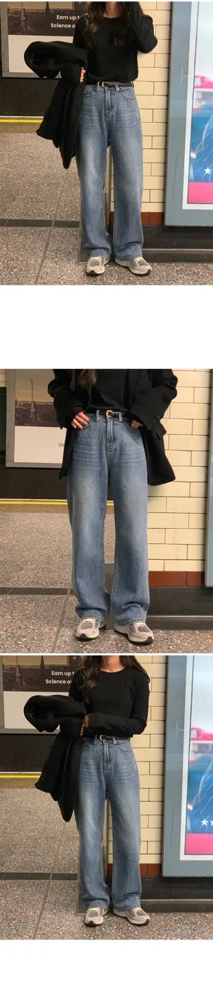 Wide Denim Jeans from Korea image indicator(2)