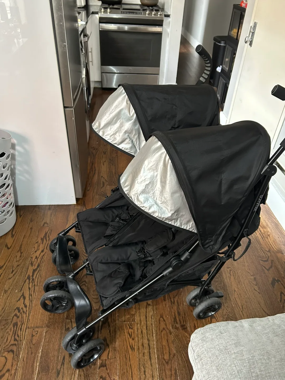 Summer toddler Double Stroller Black thumbnail
